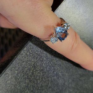 New Womens Genuine Aquamarine 5ct 14kt &925  Ring Size 8